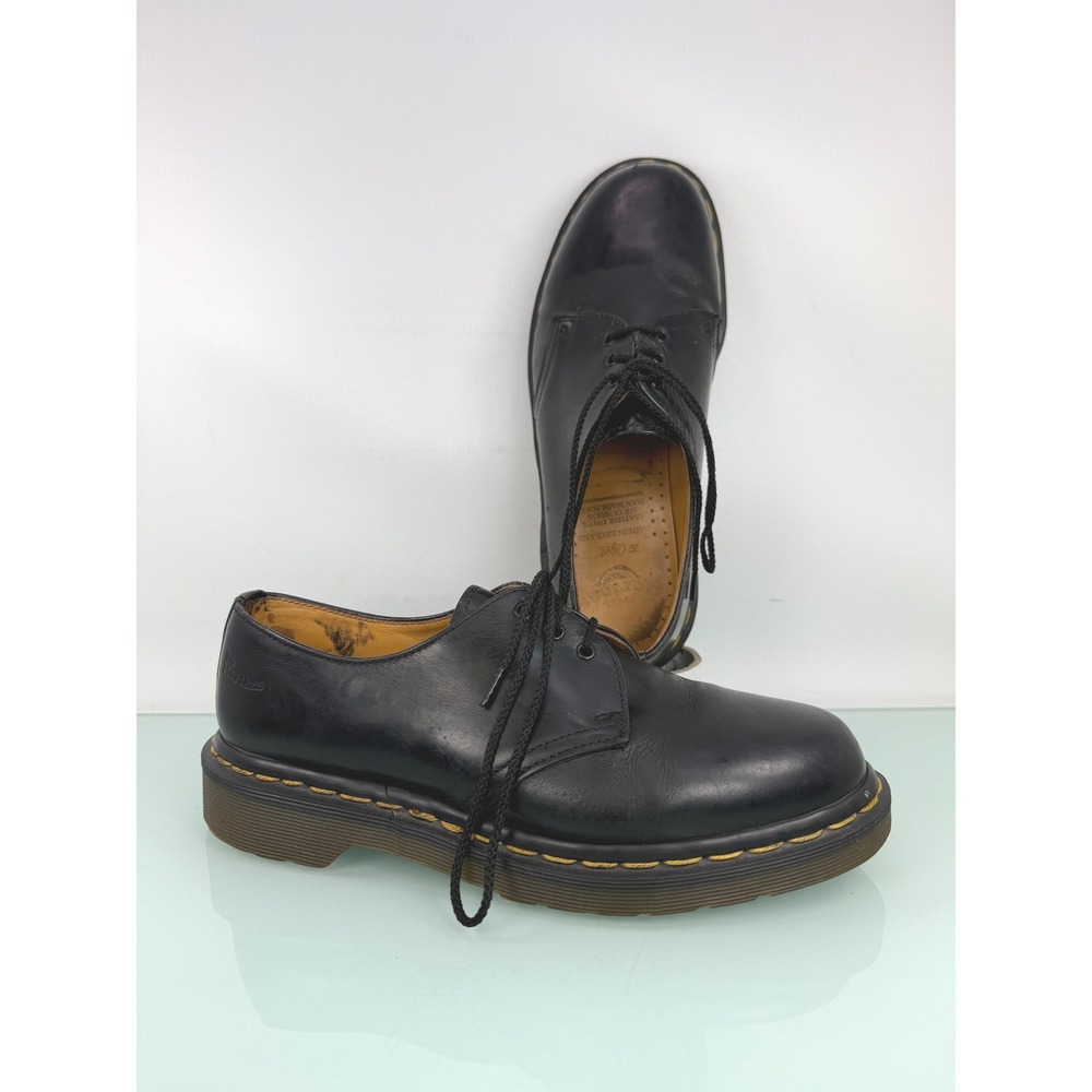 Dr. Martens 1461 Made in England Black Smooth Leather Oxford 3 Eye Chunky Sz7